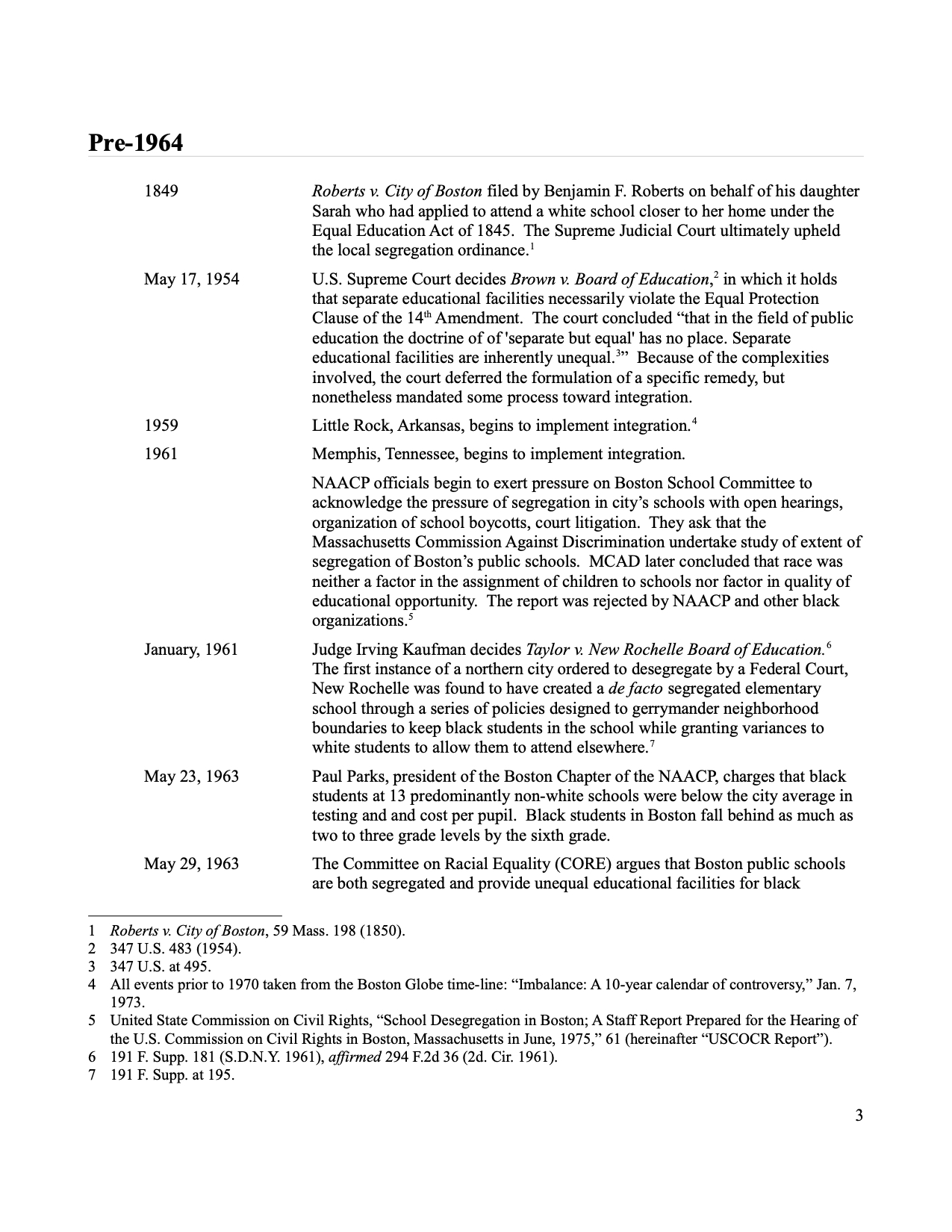 Boston Desegregation Timeline
