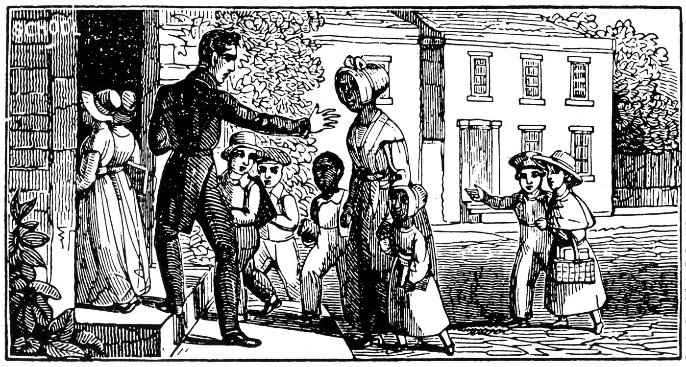 “Turned Away from School,” Anti-Slavery Almanac, Boston, 1839.